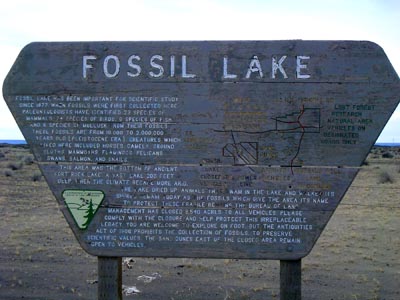 Fossil Lake sign