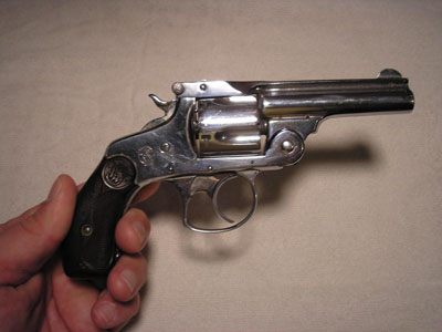 Nickel-plated .32-caliber Smith & Wesson pocket pistol