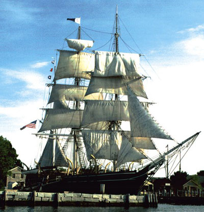 Whaling ship Charles W. Morgan, oldest surviving merchant vessel in the world and typical 1840s whaling ship Whaling ship Charles W. Morgan (1841), an exhibit at the Mystic Seaport museum in Mystic, Connecticut.