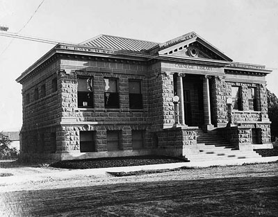 Carnegie library in Baker City, Oregon, photographed around 1940. Carnegie library in Baker City, Oregon, photographed around 1940.