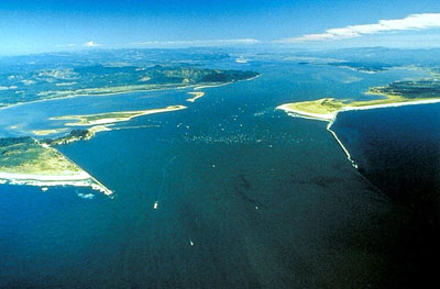 Aerial photo of Columbia River bar as it appears today. Aerial photo of Columbia River bar as it appears today.