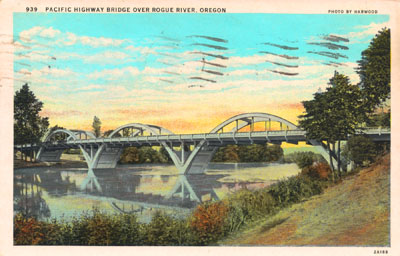 The 'Caveman Bridge' over the Rogue River at Grants Pass is a very distinctive structure. It's named for the highway it carries, which leads to the Oregon Caves.