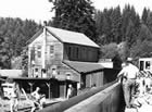 Valsetz as viewed from an open railroad car on the Valley & Siletz excursion train from Independence in 1958.