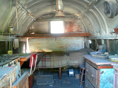 Interior of sheepherder's wagon