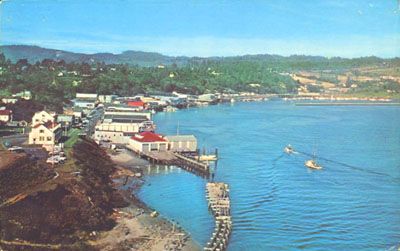 The historic bayfront at Newport, Oregon, as it appeared in the 1960s. The Newport bayfront as it appeared in the 1960s.