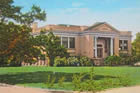 The public library in Medford shows all the classic hallmarks of a Carnegie library.