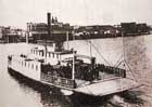 Portland's Stark Street Ferry, shown here during its salad days when it was the only way to get across the Willamette River in Portland. By the time part-owner James Lotan blackmailed the city into buying it, it had been made irrelevant by bridge construction, and unseaworthy by lack of maintenance.