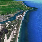 A Google Earth image of the beach on which the Captain Lincoln miraculously hit, at high tide, in the middle of a stormy January night, when its desperate skipper turned it landward for an emergency grounding.