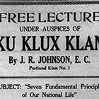This modest display ad ran in the Silverton Appeal the week before a big Klan recruiting meeting there.